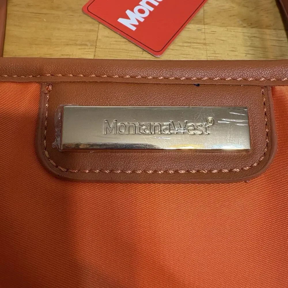 Montana West Purse Carry Tote Handbag Zip Orange‎ F5